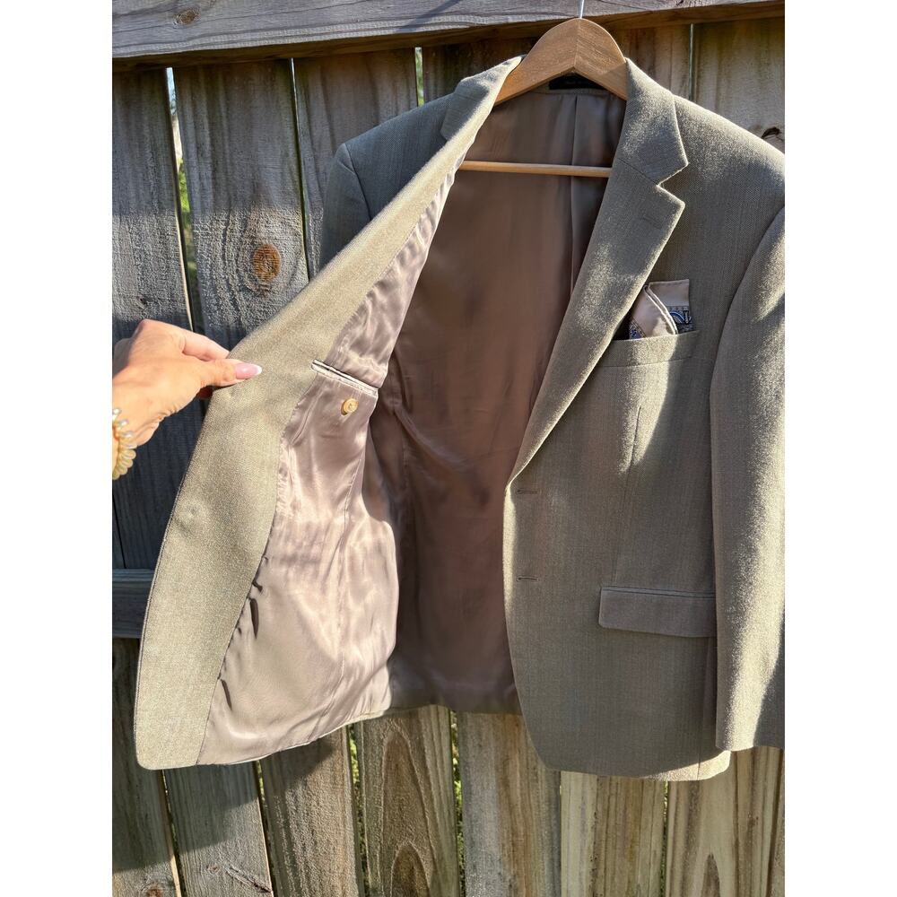 Lauren Ralph Lauren Silk Wool Blazer Sage Gray Tailored Jacket Quiet Luxury - Picture 8 of 10